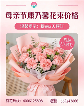中山五桂山花店母亲节康乃馨花束
